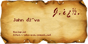 Jahn Éva névjegykártya